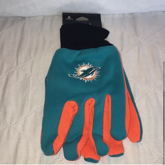 Mens NFL Miami Dolphins 🐬 Utility Gloves NWT - Picture 6 of 6